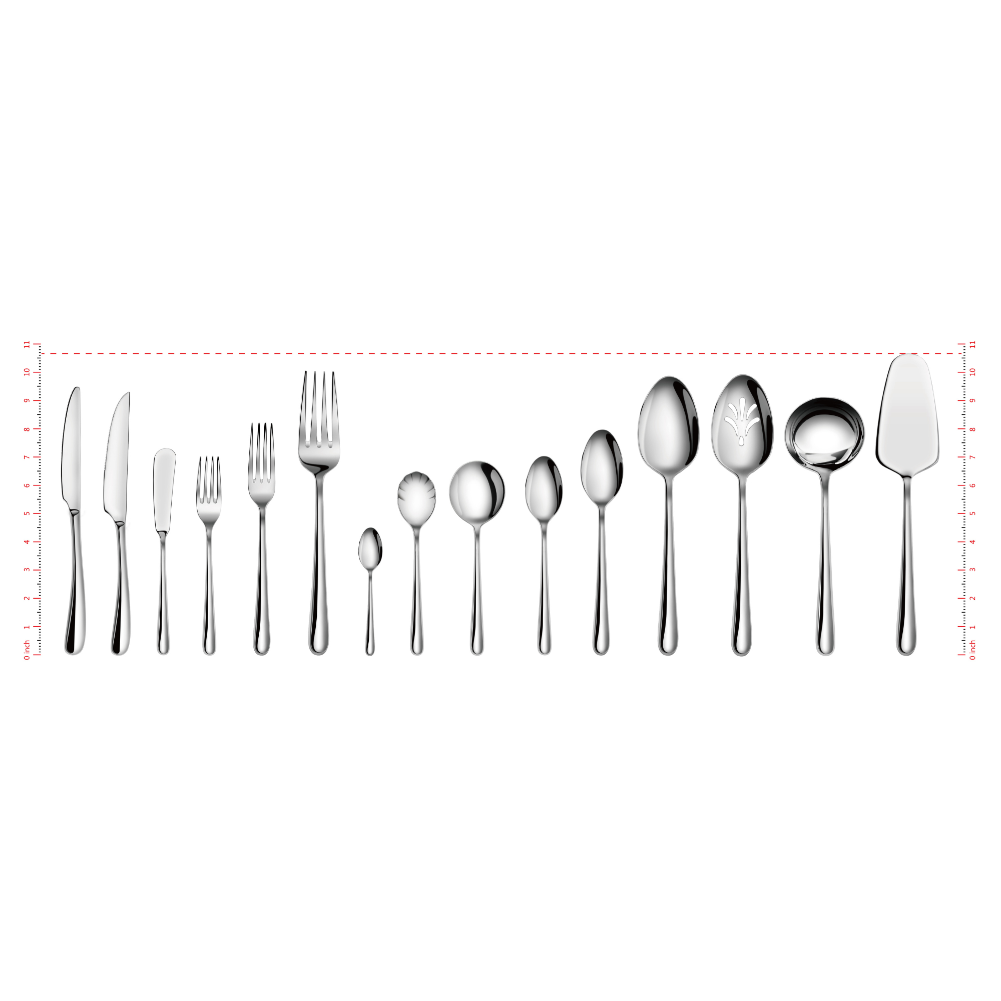 RAIN II Series 103-Piece Forged Flatware Set, Stainless Steel 18/10, 1027037