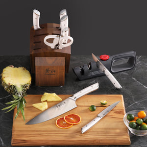 
                  
                    Load image into Gallery viewer, HELENA Series 10-Piece Knife Block Set, Forged German Steel, Acacia Block
                  
                