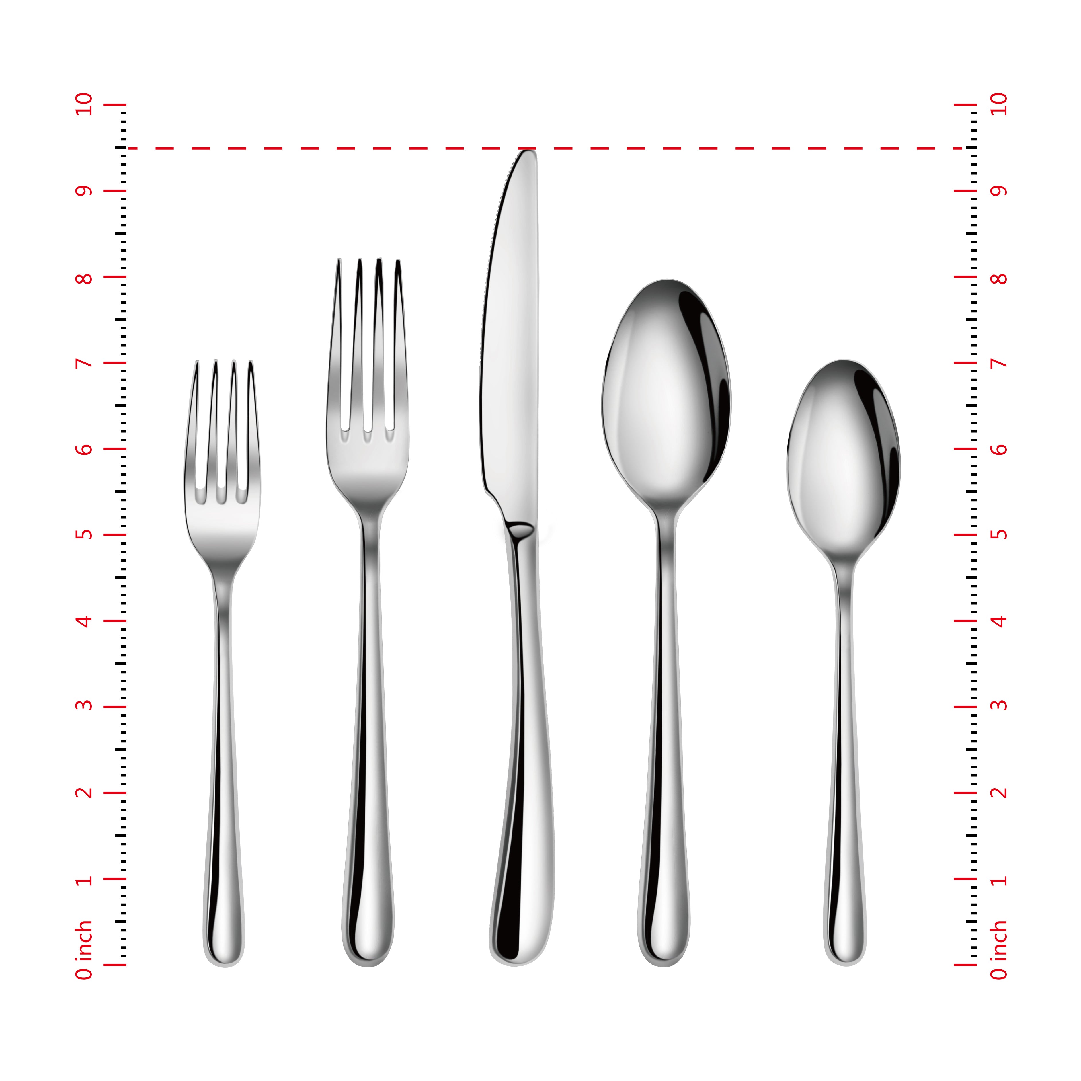 RAIN II Series 20-Piece Forged Flatware Set, Stainless Steel 18/10, 1027013