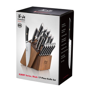 
                  
                    Load image into Gallery viewer, ELBERT Series 17-Piece Knife Block Set, Forged German Steel, Acacia Block
                  
                