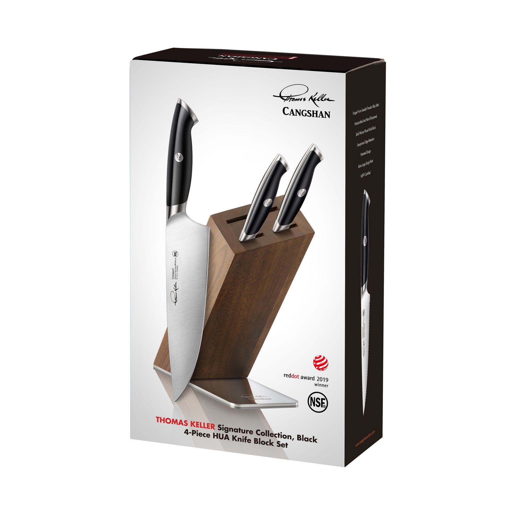 TKSC 4-Piece Knife Block Set, Forged Swedish Powder Steel, Thomas Keller Signature Collection