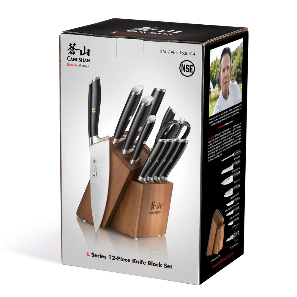 
                  
                    Load image into Gallery viewer, L &amp;amp; L1 Series 12-Piece Knife Block Set with 4 Steak Knives, Forged German Steel
                  
                