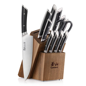 
                  
                    Load image into Gallery viewer, HELENA Series 12-Piece Knife Block Set, Forged German Steel, Acacia Block
                  
                