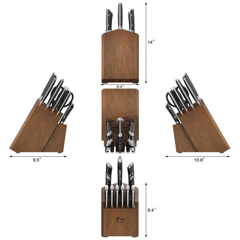 
                  
                    Load image into Gallery viewer, HELENA Series 17-Piece Knife Block Set, Forged German Steel, Acacia Block
                  
                