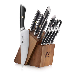 
                  
                    Load image into Gallery viewer, ELBERT Series 12-Piece Knife Block Set, Forged German Steel, Acacia Block
                  
                