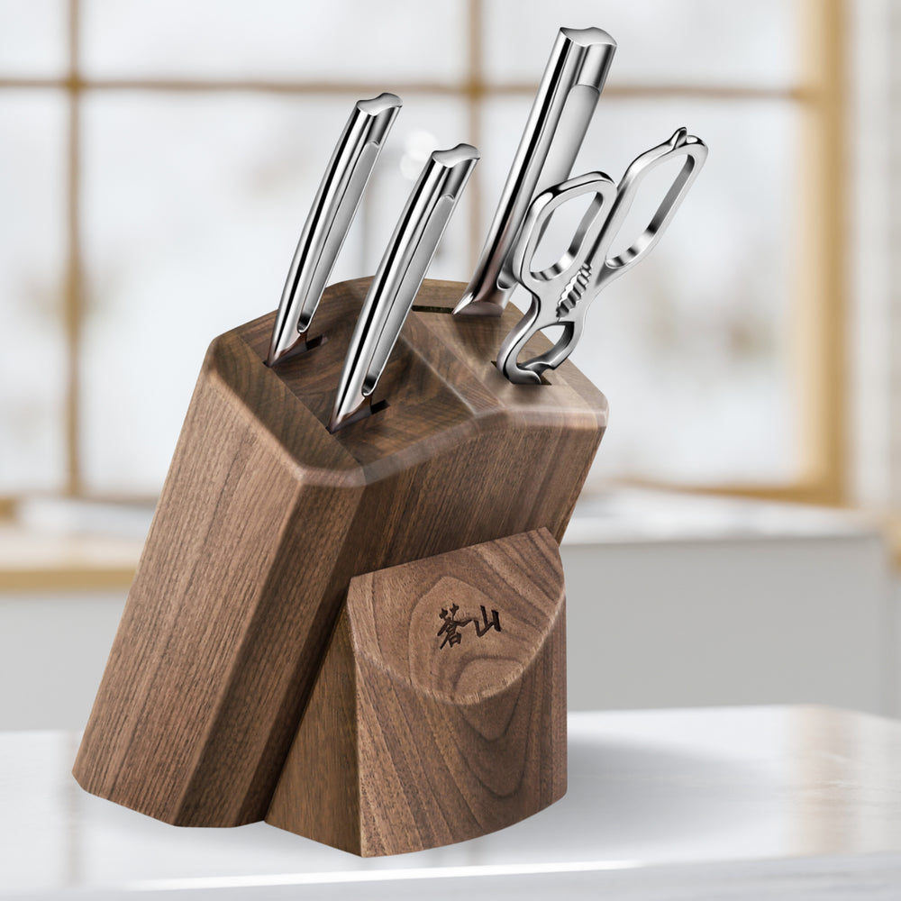 
                  
                    Load image into Gallery viewer, N1 Series 5-Piece Starter Knife Block Set, Walnut Block, Forged German Steel, 1022605
                  
                