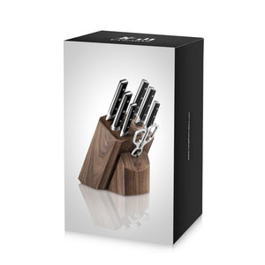 
                  
                    Load image into Gallery viewer, TC Series 8-Piece Knife Block Set, Walnut, Forged Swedish 14C28N Steel, 1021219
                  
                