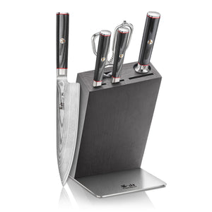 
                  
                    Load image into Gallery viewer, YARI Series 6-Piece Knife Block Set, X-7 Damascus Steel, HUA Ash Wood Block, 501363
                  
                