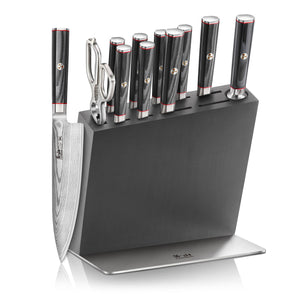 
                  
                    Load image into Gallery viewer, YARI Series 12-Piece Knife Block Set, X-7 Damascus Steel, HUA Ash Wood Block, 501370
                  
                