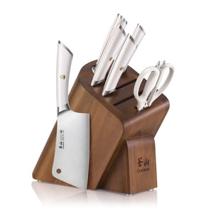 
                  
                    Load image into Gallery viewer, ELBERT Series Cleaver Knife Block Sets, Forged German Steel, Acacia Wood
                  
                