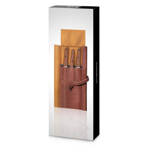 
                  
                    Load image into Gallery viewer, W Series 4-Piece Leather Roll Knife Set, German Steel, 59953
                  
                