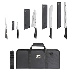 
                  
                    Load image into Gallery viewer, ELBERT Series 6-Piece BBQ Knife Kit with Black Knife Bag, Forged German Steel
                  
                