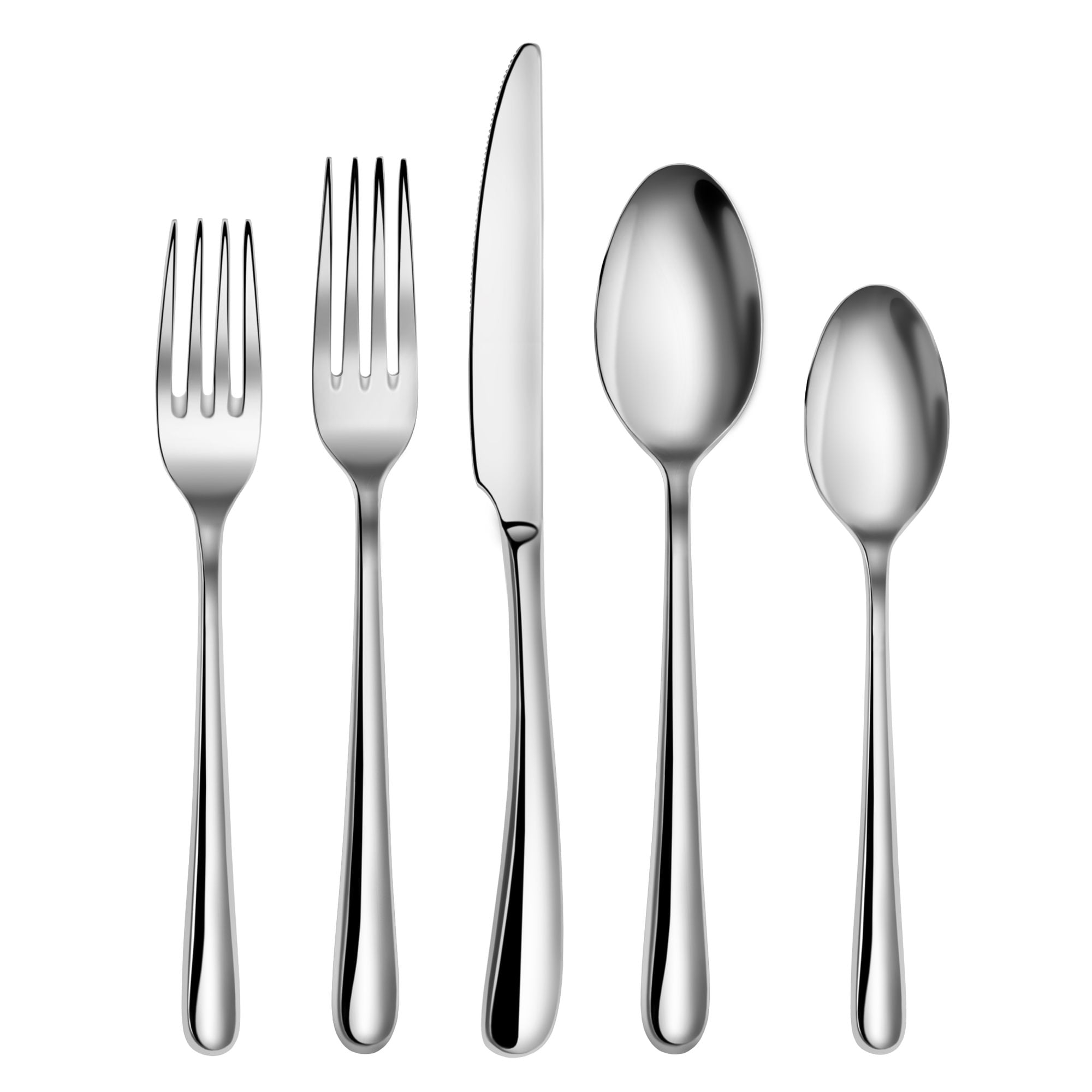 RAIN II 47-Piece Flatware Set, Forged Stainless Steel, Metallic Finish, 505156