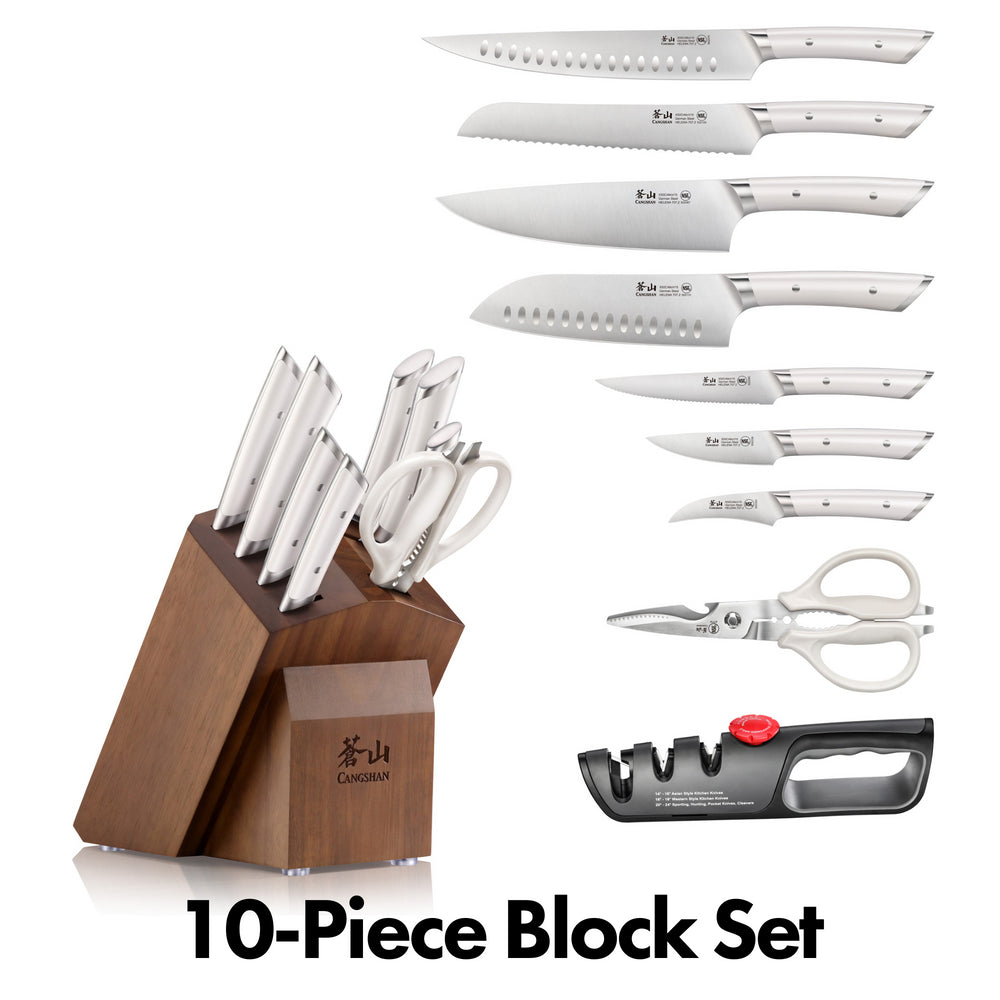 
                  
                    Load image into Gallery viewer, HELENA Series Knife Block Set, Forged German Steel, Acacia Block
                  
                