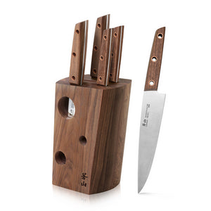 
                  
                    Load image into Gallery viewer, W Series 6-Piece Knife Block Set, German Steel, Walnut Block, 59960
                  
                