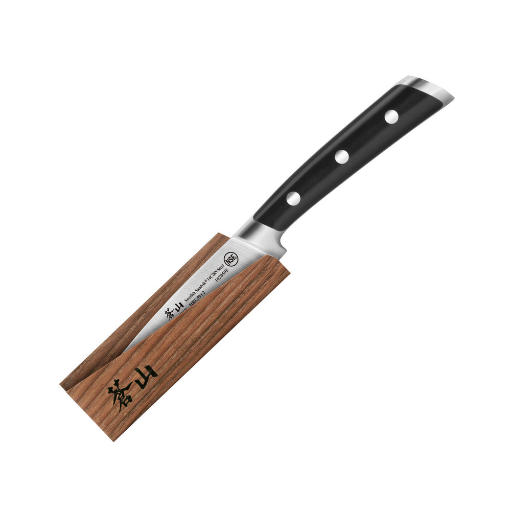 
                  
                    Load image into Gallery viewer, TS Series 3.5-Inch Paring Knife with Ash Wood Sheath, Forged Swedish 14C28N Steel, 1020601
                  
                