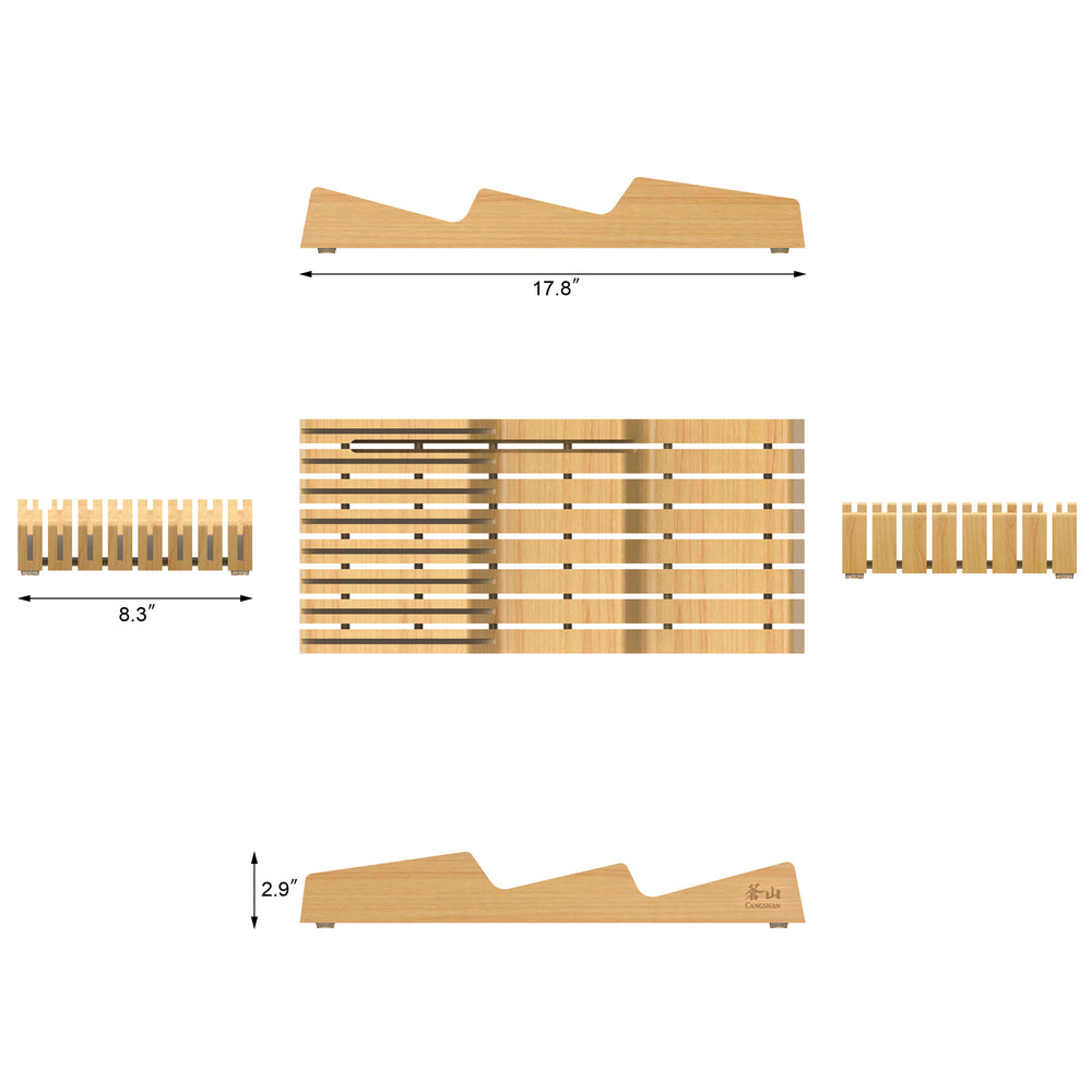 
                  
                    Load image into Gallery viewer, Bamboo In-Drawer 15-Slot Knife Organizer, 503831
                  
                