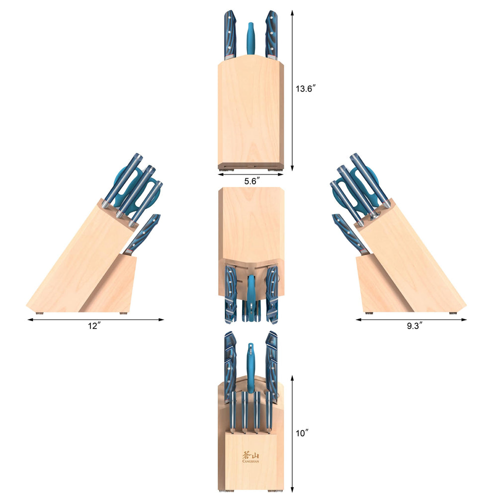 
                  
                    Load image into Gallery viewer, SEAGULL Series 12-Piece Knife Block Set, X-7 Steel, Maple Block, 503916
                  
                