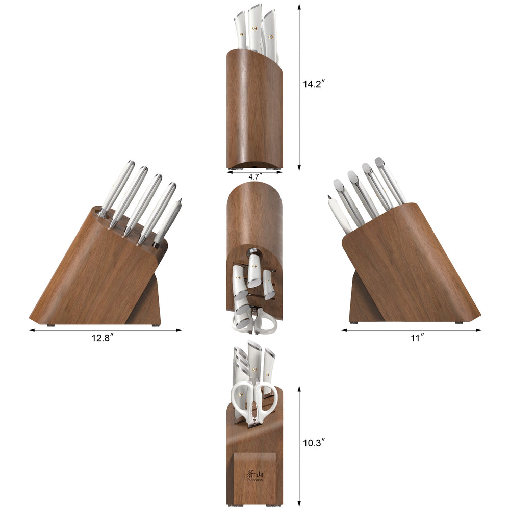 
                  
                    Load image into Gallery viewer, ELBERT Series Cleaver Knife Block Sets, Forged German Steel, Acacia Wood
                  
                