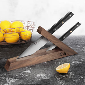 
                  
                    Load image into Gallery viewer, TG Series 3-Piece TAI Knife Block Set, Walnut Block, Swedish 12C27M Steel, 1021325
                  
                