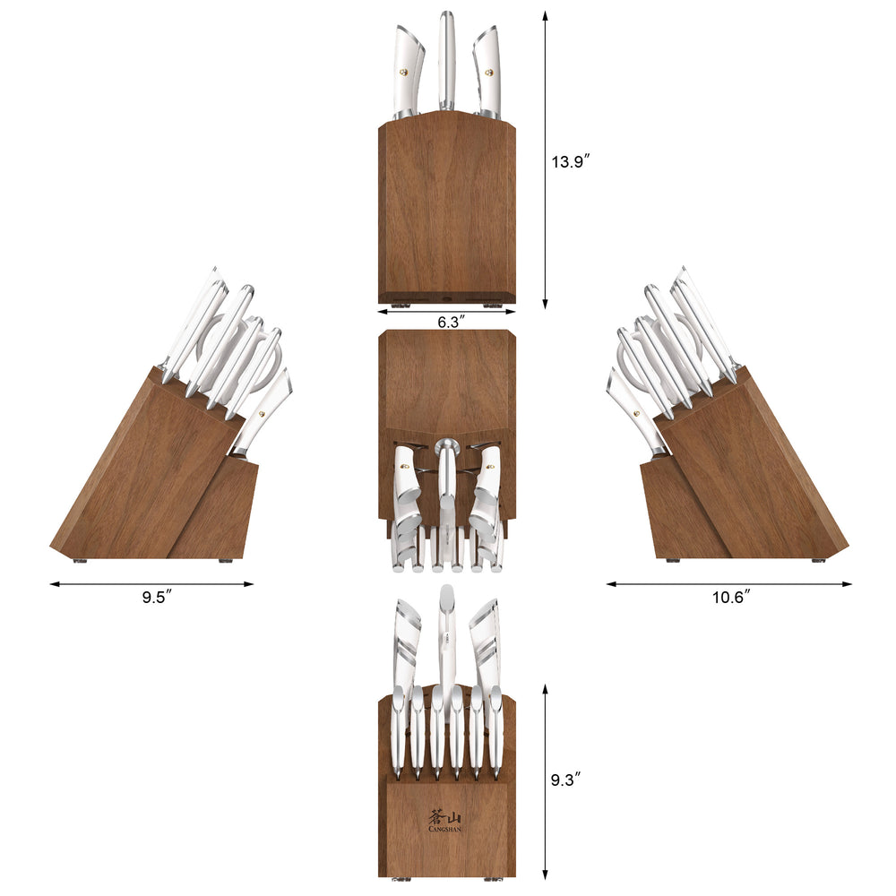 
                  
                    Load image into Gallery viewer, ELBERT Series 17-Piece Knife Block Set, Forged German Steel, Acacia Block
                  
                