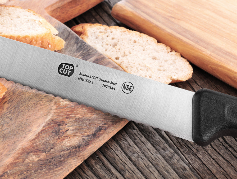 
                  
                    Load image into Gallery viewer, Top Cut P2 Series 10.25-Inch Bread Knife, Swedish 14C28N Steel
                  
                