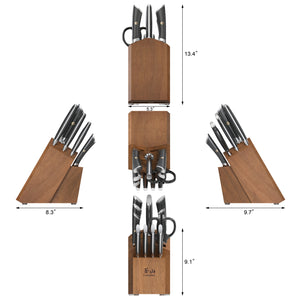 
                  
                    Load image into Gallery viewer, ELBERT Series 12-Piece Knife Block Set, Forged German Steel, Acacia Block
                  
                