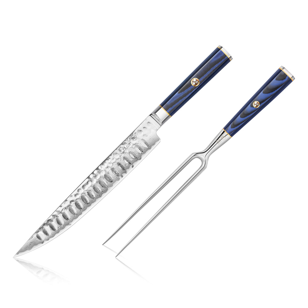 
                  
                    Load image into Gallery viewer, KITA Series 2-Piece Carving Set, High Carbon X-7 Damascus Steel, 501516
                  
                