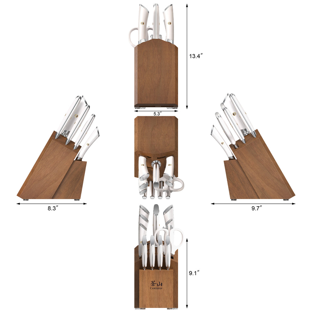 
                  
                    Load image into Gallery viewer, ELBERT Series 12-Piece Knife Block Set, Forged German Steel, Acacia Block
                  
                