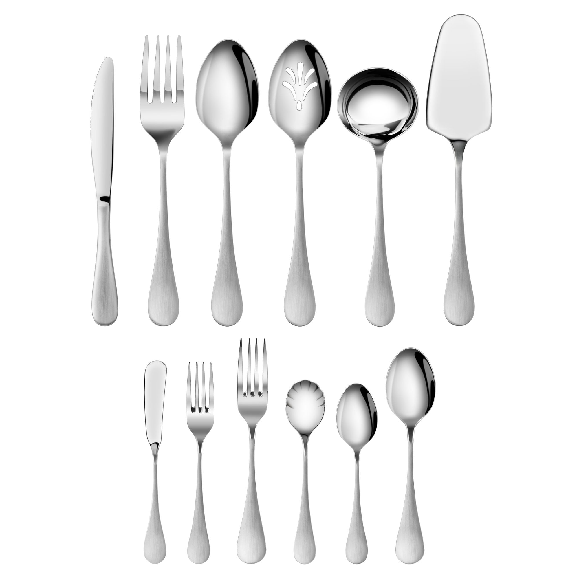 RAIN 47-Piece Flatware Set, Stainless Steel, Matte Finish Handle, 504999