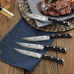 
                  
                    Load image into Gallery viewer, TS Series 4-Piece Steak Knife Set, Forged Swedish 14C28N Steel, 1020724
                  
                