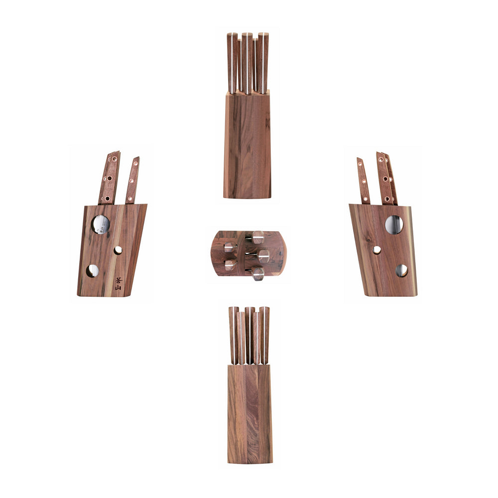 
                  
                    Load image into Gallery viewer, W Series 6-Piece Knife Block Set, German Steel, Walnut Block, 59960
                  
                