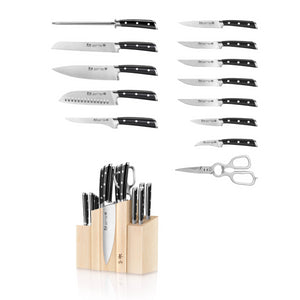 
                  
                    Load image into Gallery viewer, TS Series Magnetic Knife Block Set, Forged Swedish 14C28N Steel, DENALI Maple Block, 1021431
                  
                