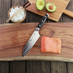 
                  
                    Load image into Gallery viewer, D Series 7-Inch Santoku Knife, Forged German Steel, 59168
                  
                