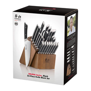 
                  
                    Load image into Gallery viewer, HELENA Series 23-Piece Knife Block Set, Forged German Steel, Acacia Block
                  
                