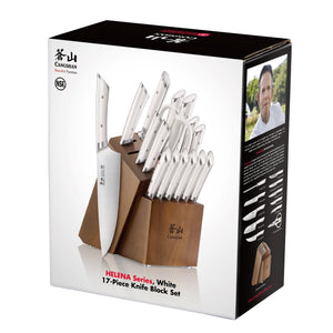 
                  
                    Load image into Gallery viewer, HELENA Series 17-Piece Knife Block Set, Forged German Steel, Acacia Block
                  
                