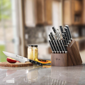 
                  
                    Load image into Gallery viewer, TC Series 17-Piece Knife Block Set, Forged Swedish 14C28N Steel, Walnut Block, 1021455
                  
                