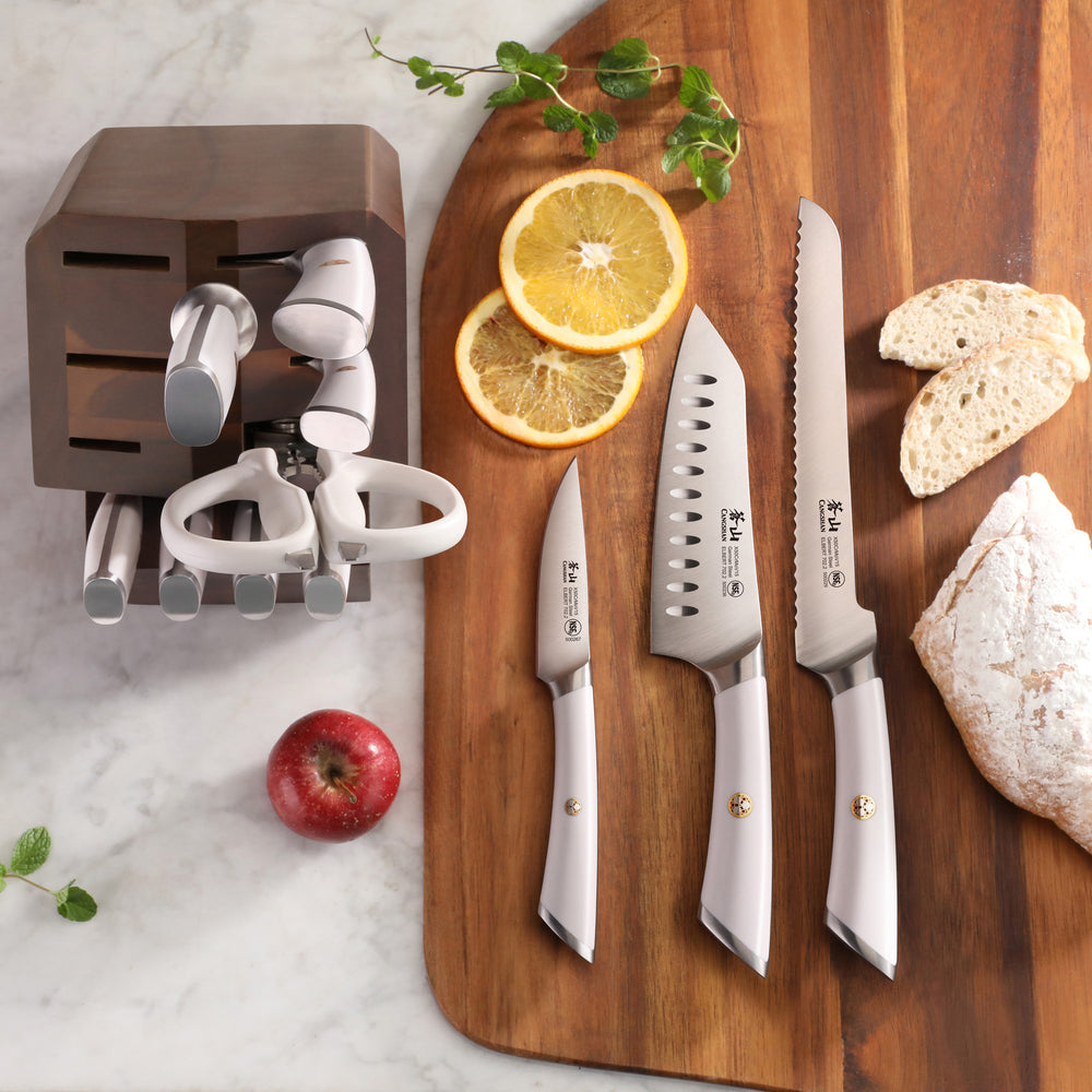 
                  
                    Load image into Gallery viewer, ELBERT Series 12-Piece Knife Block Set, Forged German Steel, Acacia Block
                  
                