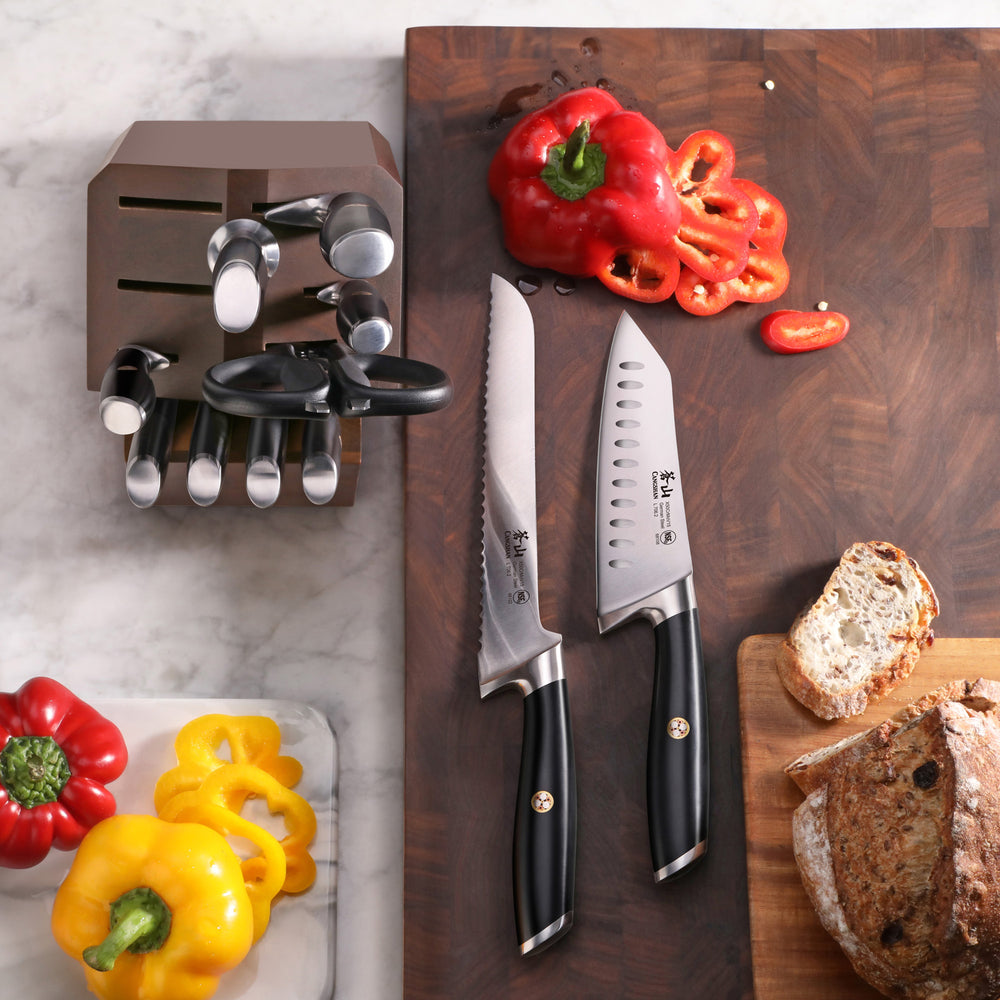 
                  
                    Load image into Gallery viewer, L &amp;amp; L1 Series 12-Piece Knife Block Set with 4 Steak Knives, Forged German Steel
                  
                