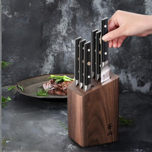 
                  
                    Load image into Gallery viewer, TC Series 6-Piece Steak Knife Block Set, Forged Swedish 14C28N Steel
                  
                