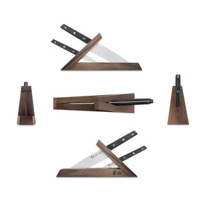 
                  
                    Load image into Gallery viewer, TG Series 3-Piece TAI Knife Block Set, Walnut Block, Swedish 12C27M Steel, 1021325
                  
                