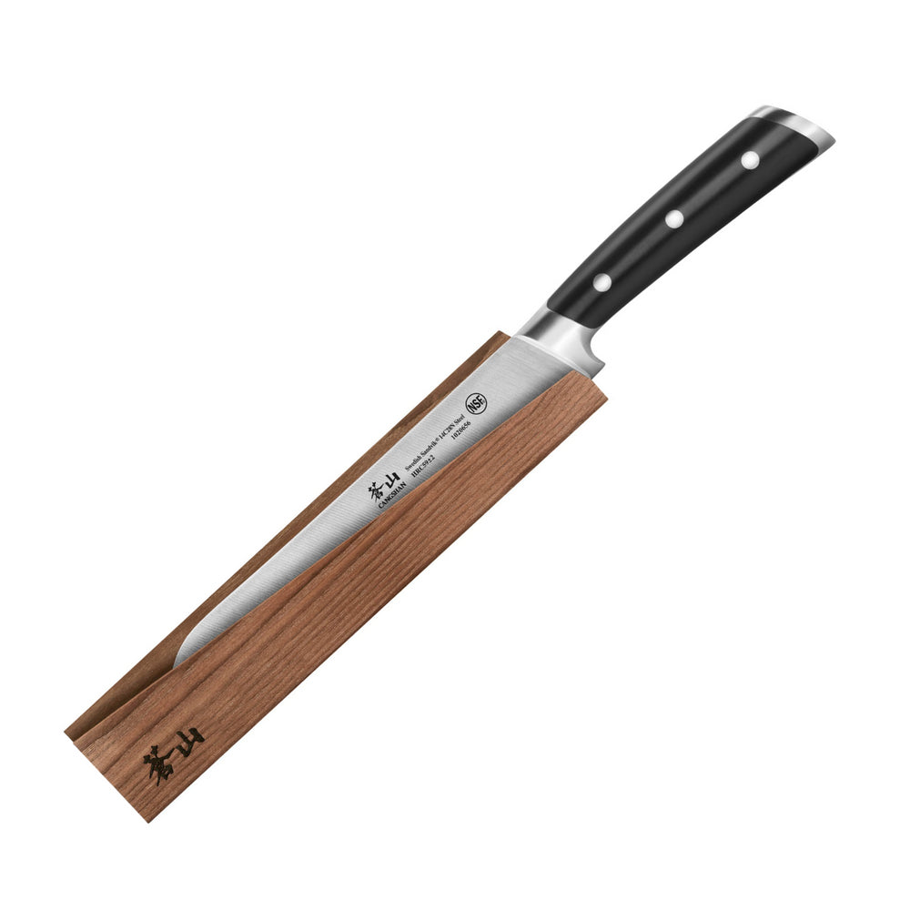 
                  
                    Load image into Gallery viewer, TS Series 8-Inch Bread Knife and Wood Sheath Set, Forged Swedish 14C28N Steel, 1020663
                  
                