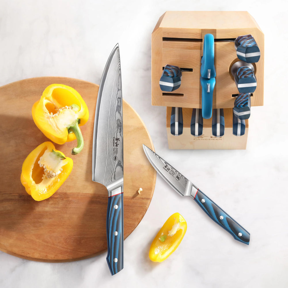 
                  
                    Load image into Gallery viewer, SEAGULL Series 12-Piece Knife Block Set, X-7 Steel, Maple Block, 503916
                  
                