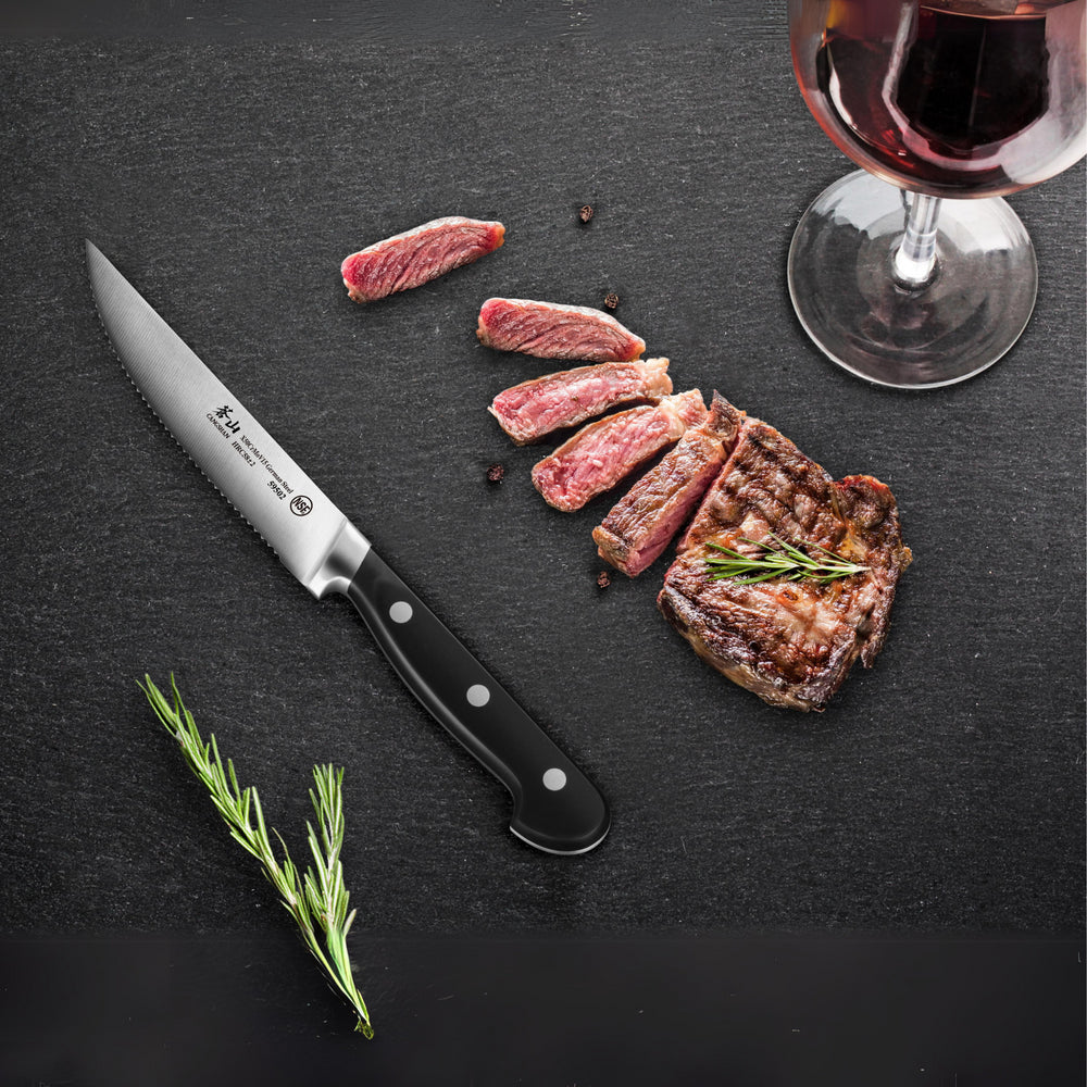 
                  
                    Load image into Gallery viewer, V2 Series 4-Piece 5-Inch Steak Knife Set, Forged German Steel, 1020373
                  
                