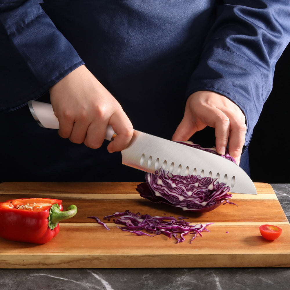 
                  
                    Load image into Gallery viewer, ELBERT Series 7-Inch Santoku Knife, Forged German Steel
                  
                