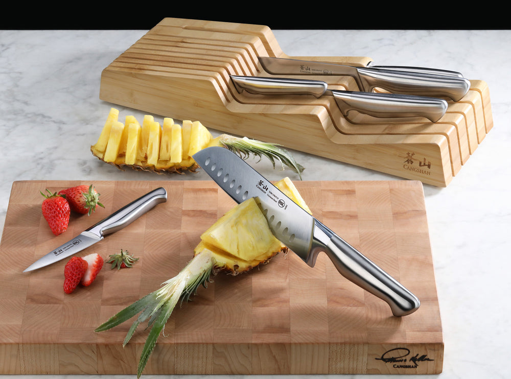 
                  
                    Load image into Gallery viewer, SANFORD Series 7-Piece Knife In Drawer Set, Forged German Steel, Bamboo Tray, 1027167
                  
                