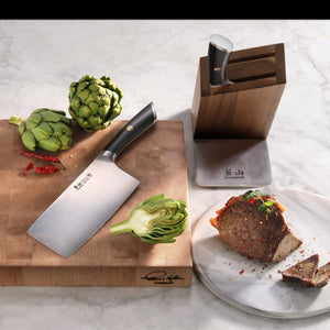 
                  
                    Load image into Gallery viewer, ELBERT Series Cleaver Knife Block Sets, Forged German Steel, Acacia Wood
                  
                