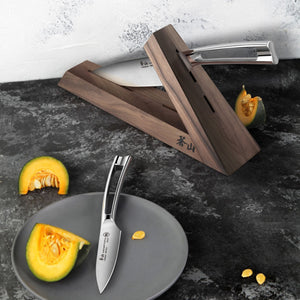 
                  
                    Load image into Gallery viewer, TAI Triangle Walnut Wood Knife Block
                  
                