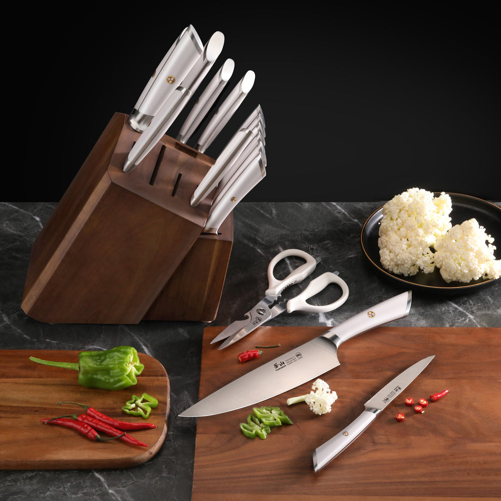 
                  
                    Load image into Gallery viewer, ELBERT Series 17-Piece Knife Block Set, Forged German Steel, Acacia Block
                  
                