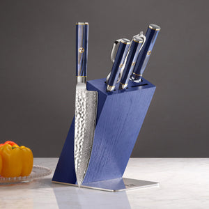 
                  
                    Load image into Gallery viewer, KITA Series 6-Piece Knife HUA Block Set, High Carbon X-7 Damascus Steel
                  
                